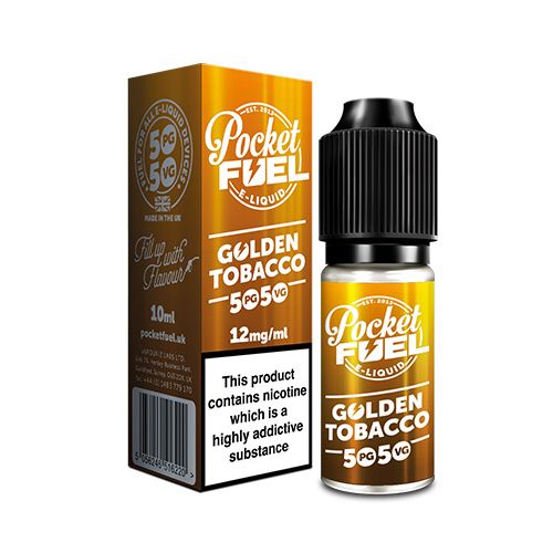 Pocket Fuel Golden Tobacco 50/50 E-Liquid 10ml