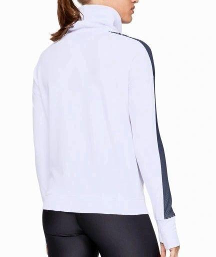 Under Armour Womens Featherweight White Fleece Funnel Neck Top