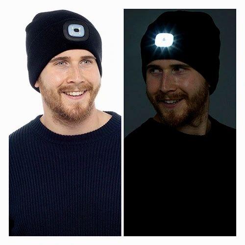 Rock Jock Unisex Adults Rechargeable LED Light Beanie Hat