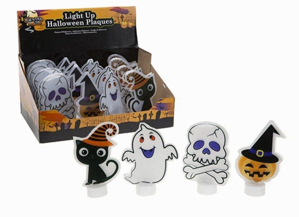 Light Up Halloween Plaques Party Decoration 4 Assorted Designs