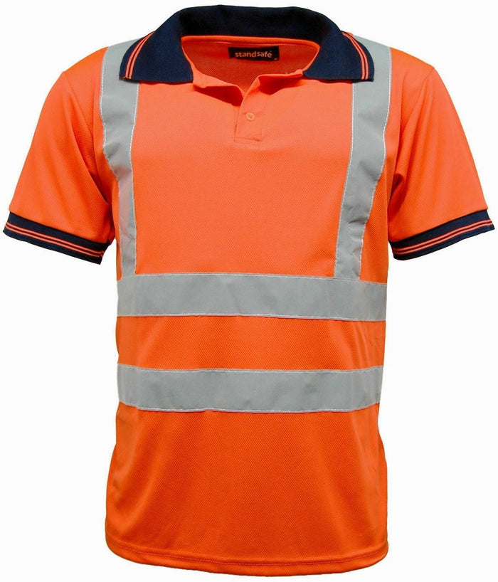 Standsafe HV004 Hi Vis Short Sleeve Polo Shirt = Orange