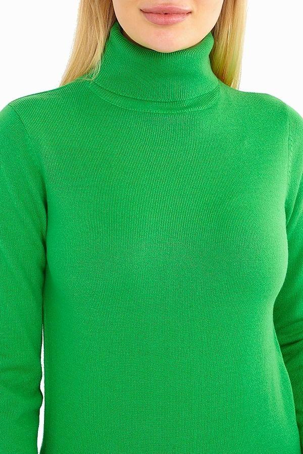 Women's Brave Soul Long Sleeve Plain Roll Neck Jumper - Green