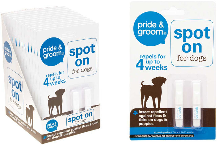 Pride & Groom Flea and Tick Treatment Spot On For Dogs
