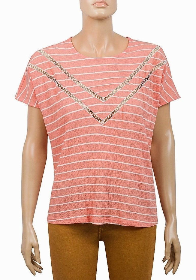 Ex UK Chainstore Ladies Striped Crinkle Boxy Top