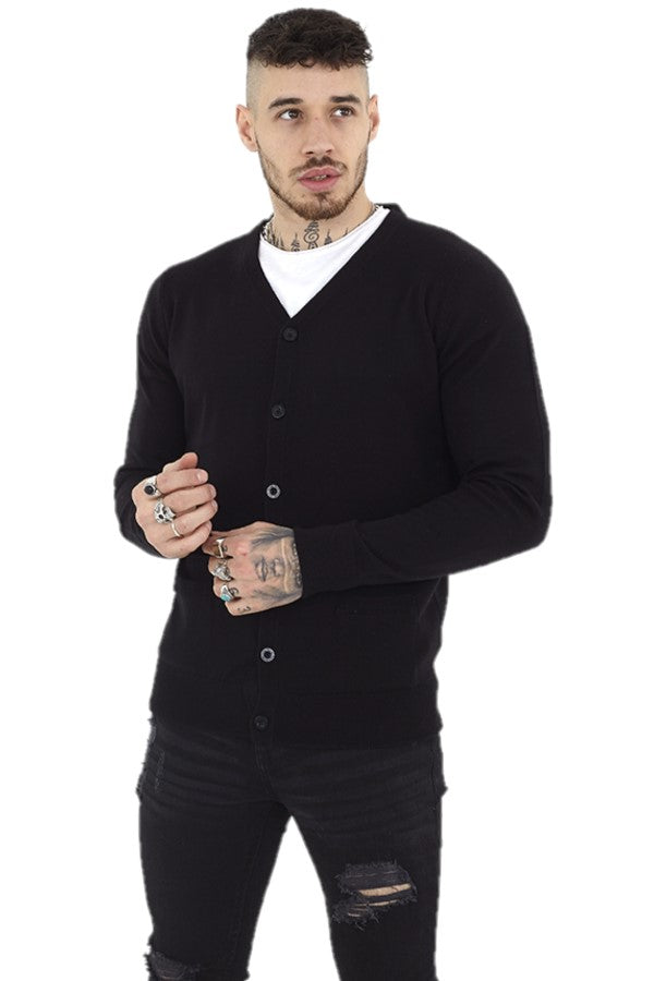 Brave Soul Plain Button Through Long Sleeve Knitted Cardigan