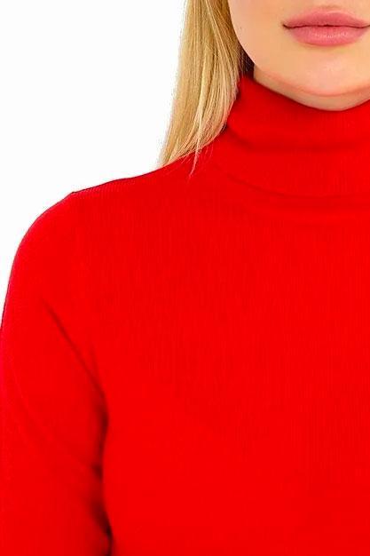 Women's Brave Soul Long Sleeve Plain Roll Neck Jumper - Red