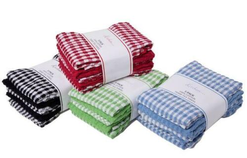 Pack of 3 Mono Check 100% Cotton Terry Tea Towels