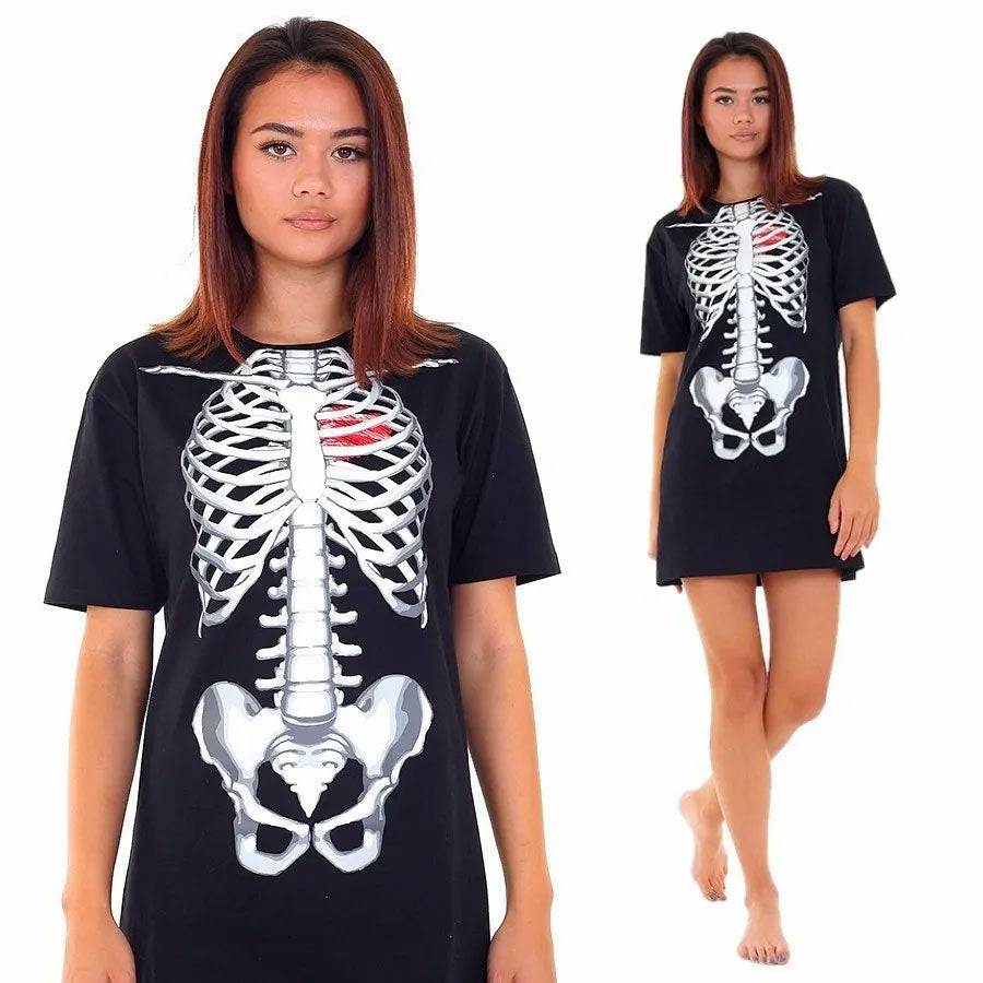 Skeleton Print Halloween Nightie